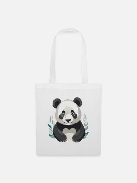 Trauriger Panda - Stoffbeutel - Weiß