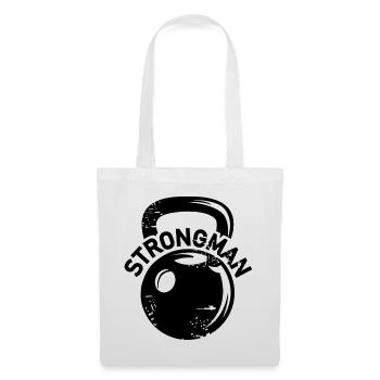 kettlebell strongman fitness weights icon logo - Tote Bag - white - Front