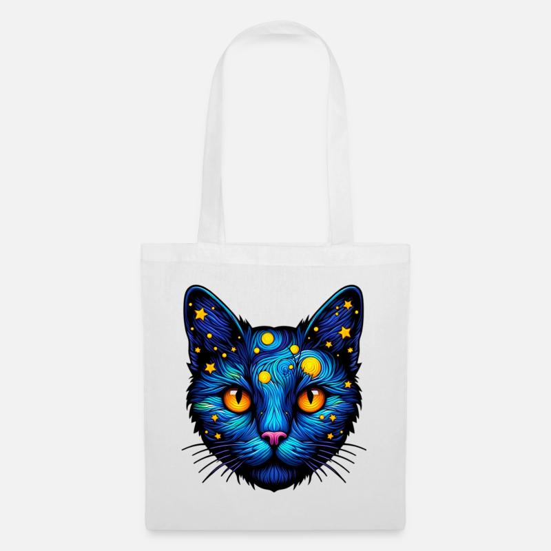 Katze - Stoffbeutel - Weiß