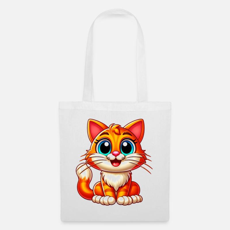 Katze - Stoffbeutel - Weiß
