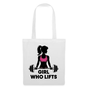Bodybuilder Gym Girl Barbell Power Beauty - Tote Bag - white - Front