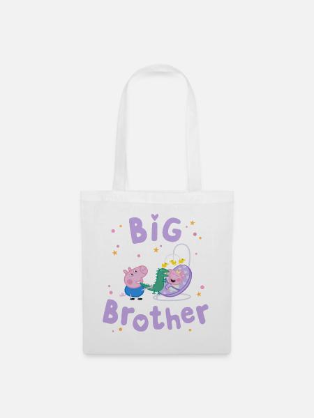 Peppa Pig Design Big Brother Schorsch Mit Evie - Stoffbeutel - Weiß