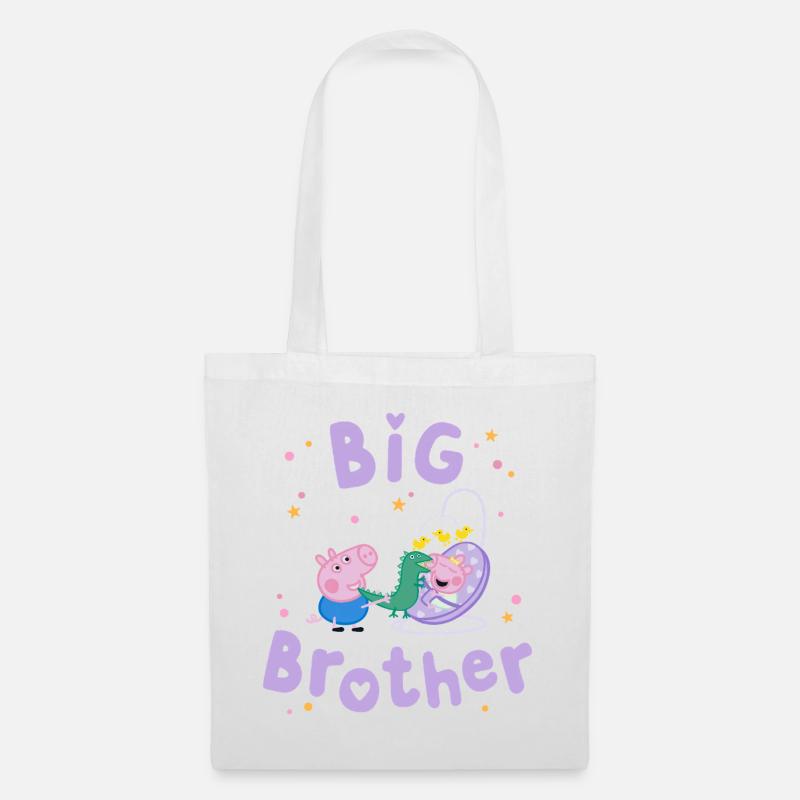 Peppa Pig Design Big Brother Schorsch Mit Evie - Stoffbeutel - Weiß