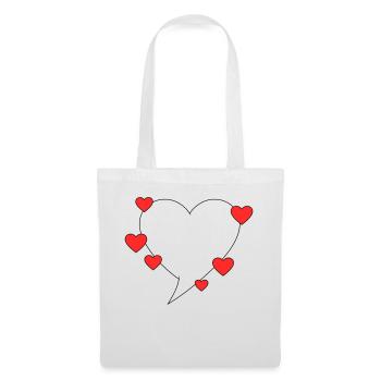 Speech bubble with hearts - Tote Bag - white - Front