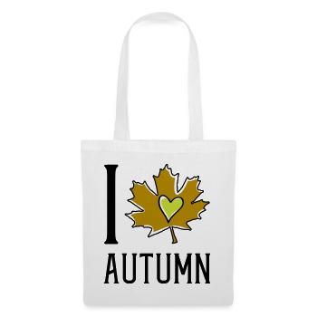 Cœur dans la feuille d’automne - Sac en tissu - blanc - Devant