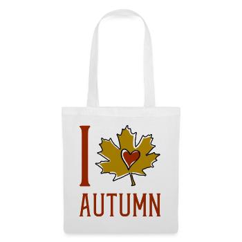 Autumn Leaf Heart Motif - Tote Bag - white - Front