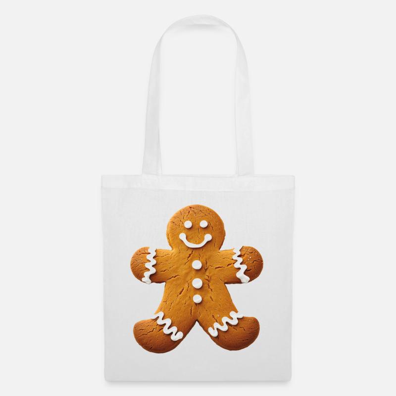 Lebkuchenmann Pfefferkuchenmann Lebkuchen - Stoffbeutel - Weiß