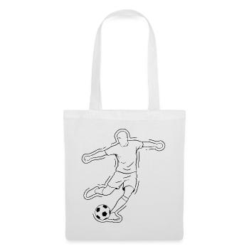 Fußball Dribbling Spieler Lauf Vektor - Stoffbeutel - Weiß - Vorne