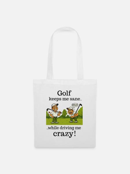 Golf – hält mich geistig gesund - Stoffbeutel - Weiß