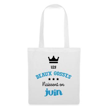 Cadeau naissance bébé garçon Juin Beaux Gosses BG - Sac en tissu - blanc - Devant