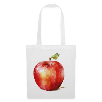Watercolor Apple – Red Fruit Accent - Tote Bag - white - Front