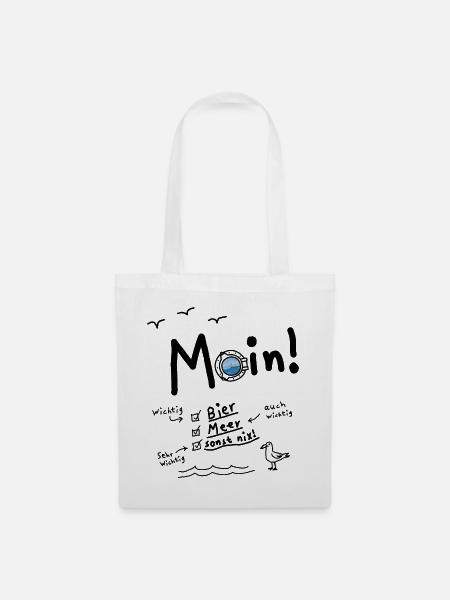 Moin Meer Bier Urlaub - Stoffbeutel - Weiß