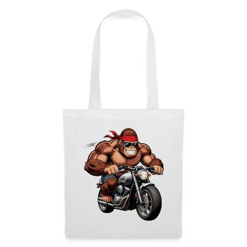 Biker Gorille Musclé - Sac en tissu - blanc - Devant