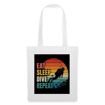 Eat Sleep Dive Repeat – Taucher Motiv - Stoffbeutel - Weiß - Vorne