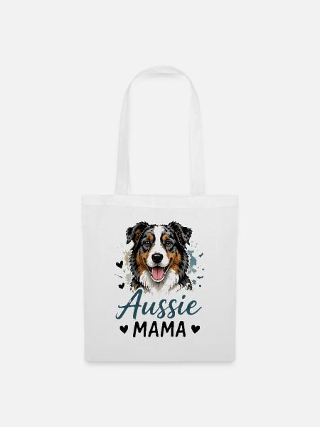 Aussie Mama Hundedesign - Stoffbeutel - Weiß