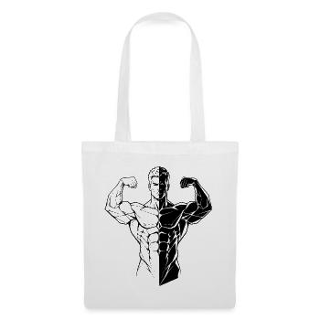  Backprint: Bodybuilders Gym Workout Sport, - Stoffbeutel - Weiß - Vorne