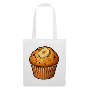 Bananen Muffin Illustration - Stoffbeutel - Weiß - Vorne