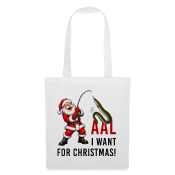 Aal I want for Christmas Weihnachtsmann Fisch - Stoffbeutel - Weiß - Vorne