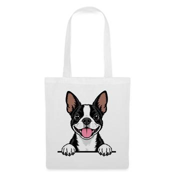 Boston Terrier - Stoffbeutel - Weiß - Vorne