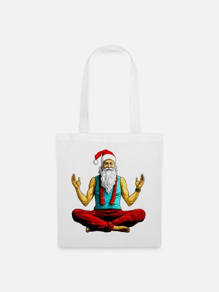 Yogi Weihnachtsmann Yoga - Stoffbeutel - Weiß
