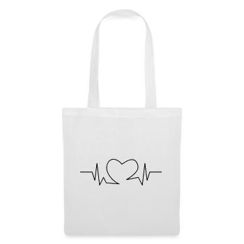 Heartbeat heart - Tote Bag - white - Front