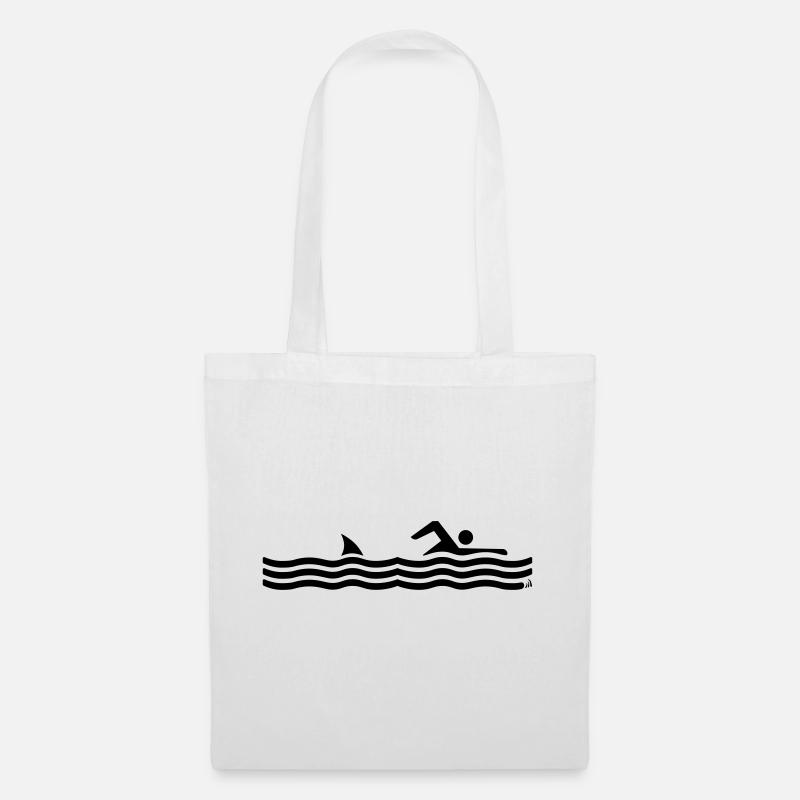 Schwimmen - Wie schneller schwimmen - Shark - Stoffbeutel - Weiß
