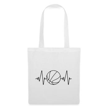 Heartbeat Basketball | Herzschlag | Black - Stoffbeutel - Weiß - Vorne