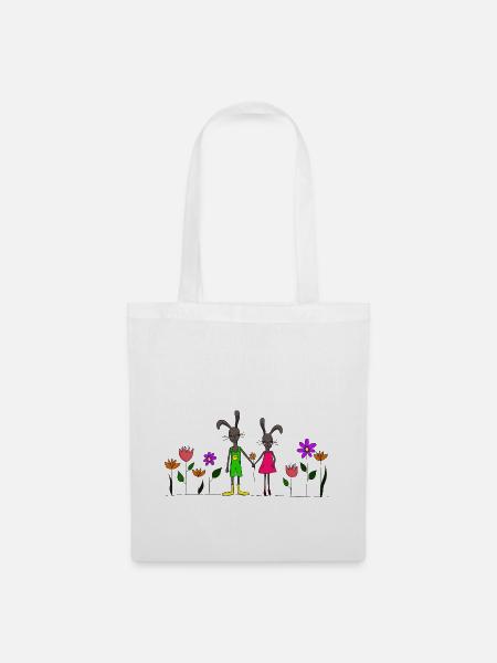 Ostern Hase Beziehung Liebe Familie Geschenk - Stoffbeutel - Weiß