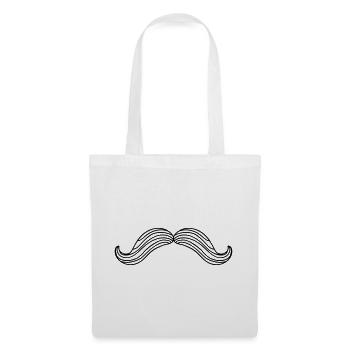 Moustache, Schnurbart, Hipster, Vintage, Bart - Stoffbeutel - Weiß - Vorne
