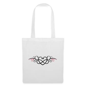 Heart with infinity symbol, Tribal & tattoo style - Tote Bag - white - Front