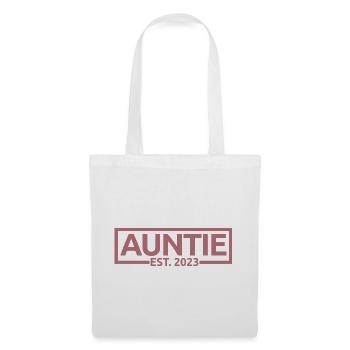 Auntie Est. 2023, Auntie To Be, Révélation de grossesse - Sac en tissu - blanc - Devant