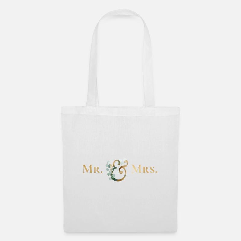 Mr. & Mrs. Eukalyptus personalisierbar - Stoffbeutel - Weiß