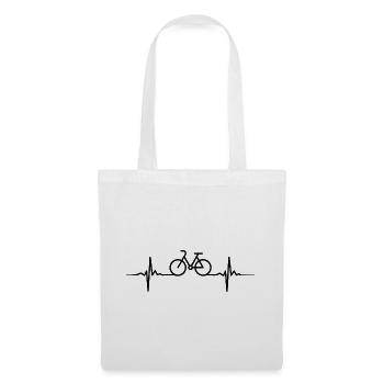 Radfahrer Geschenk Fahrrad Herzschlag - Stoffbeutel - Weiß - Vorne