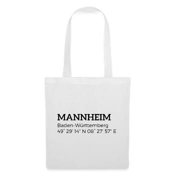 les coordonnées Mannheim Baden-Württemberg - Sac en tissu - blanc - Devant