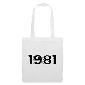 Jahrgang 1981 geboren Geburtstag Retro 1981 - Stoffbeutel - Weiß - Vorne