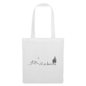 Mountain Line Waves and Camping - Tote Bag - white - Front