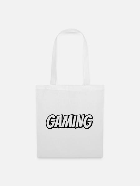 Gaming_Aufschrift - Stoffbeutel - Weiß