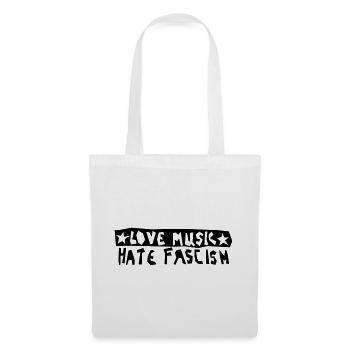 Love Music Hate Fascism - Tote Bag - white - Front