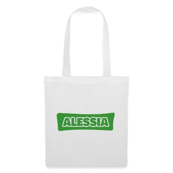 Alessia Namenslogo Grünblock - Stoffbeutel - Weiß - Vorne