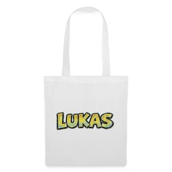 Lucas, Handgezeichnete Typografie - Stoffbeutel - Weiß - Vorne