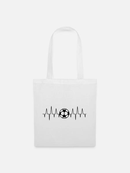 Fußball Herzschlag - Stoffbeutel - Weiß