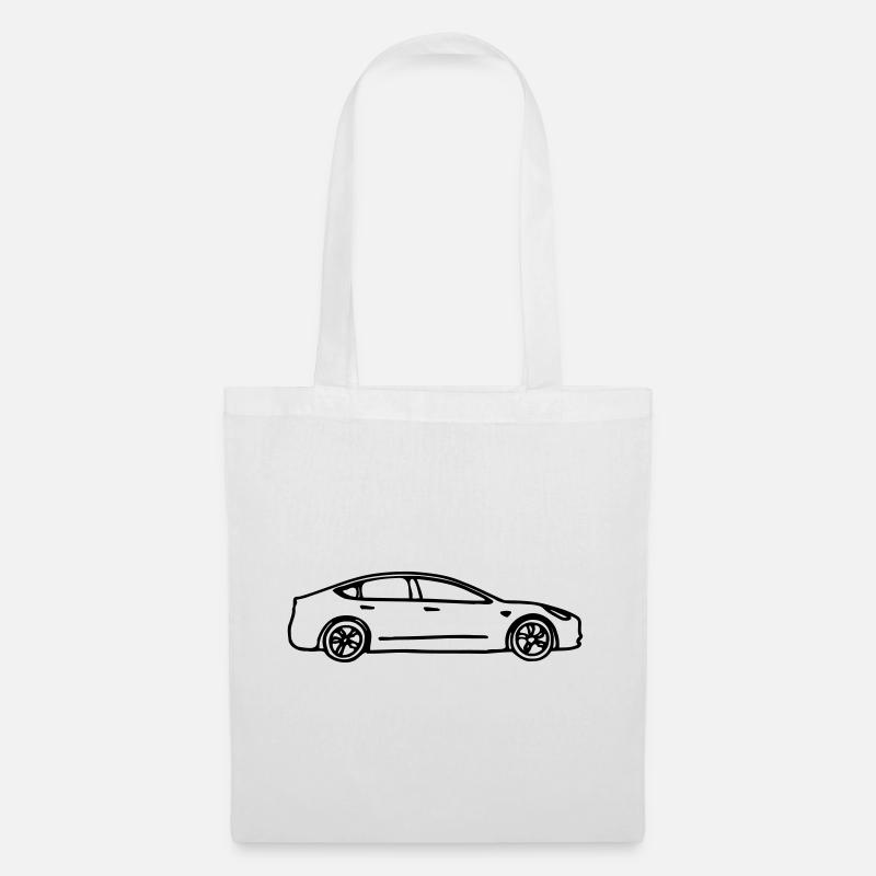 Model 3 gezeichnet - Stoffbeutel - Weiß