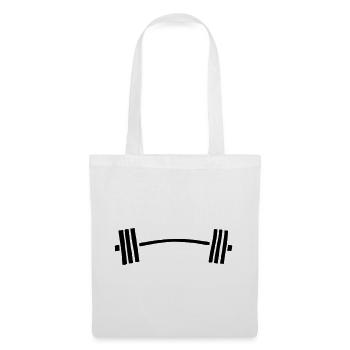 haltère long haltère courbé - Sac en tissu - blanc - Devant