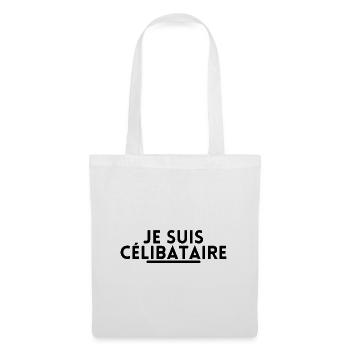je suis célibataire. t shirt pour célibataire - Sac en tissu - blanc - Devant