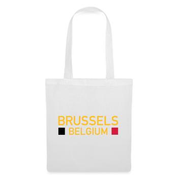 Bruxelles, Belgique (deux places) - Sac en tissu - blanc - Devant