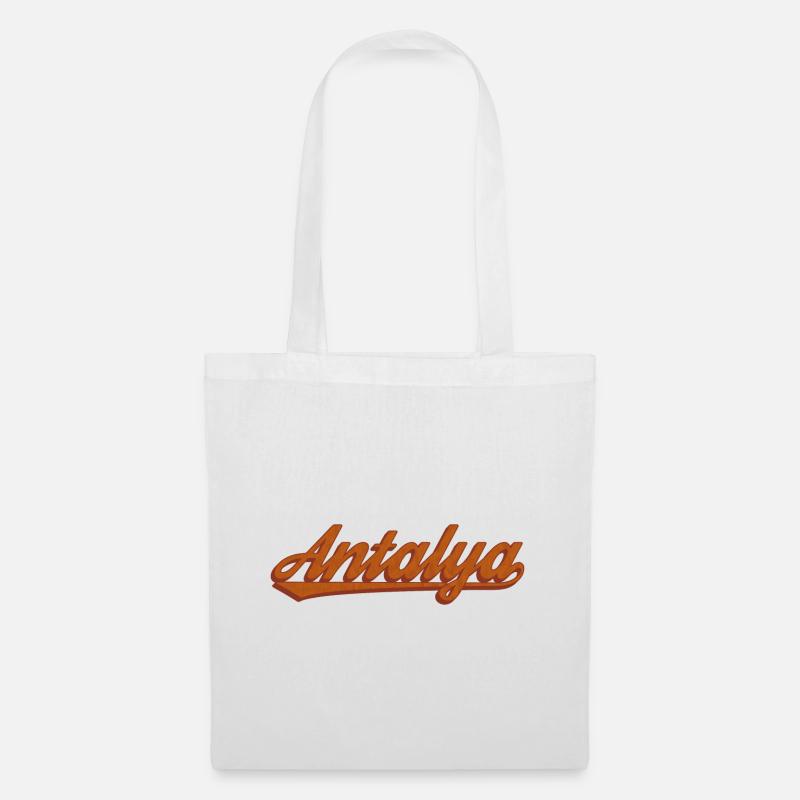 Antalya Schriftzug Retro Design - Stoffbeutel - Weiß