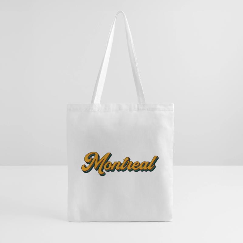Montreal Retro Script Multicolor Shadow Tote Bag