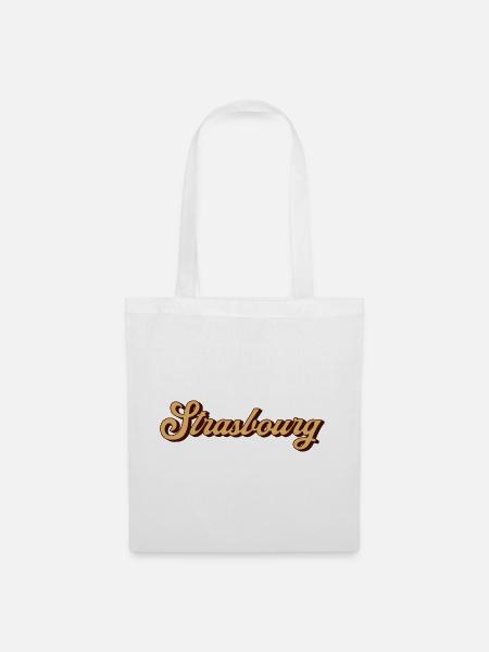 Strasbourg Script Souvenir - Stoffbeutel - Weiß