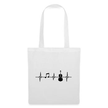 Violoncelle Heartbeat Cellist Music Instrument - Sac en tissu - blanc - Devant