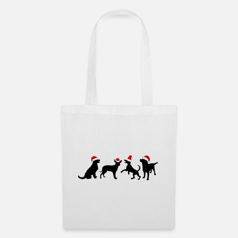 Hund Weihnachten. Weihnachtsgeschenk - Stoffbeutel - Weiß